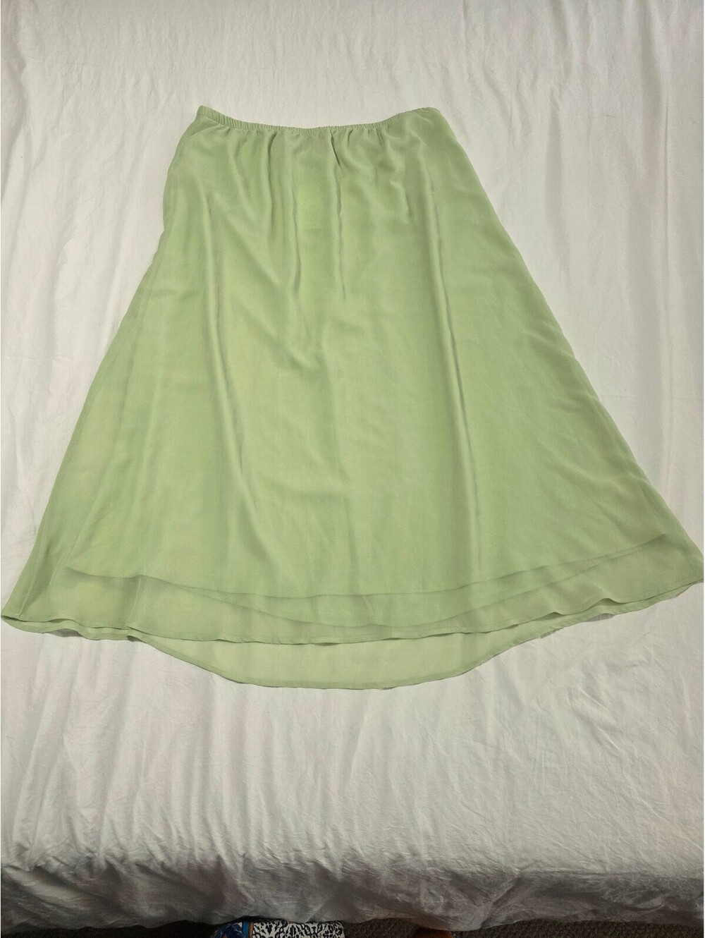 "A new day" Sheer green flowy a line skirt